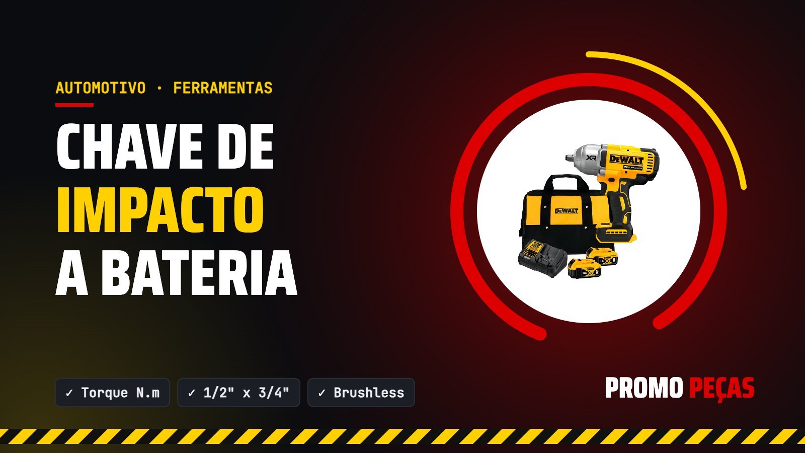 Chave de impacto a bateria para pneus: torque, encaixe e qual comprar (DeWalt, Makita, Bosch)