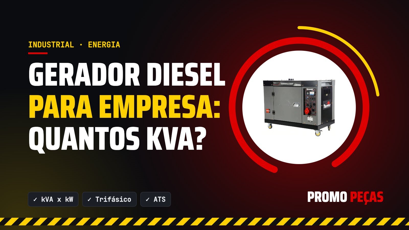 Gerador a diesel para empresa: como dimensionar kVA e escolher o modelo certo